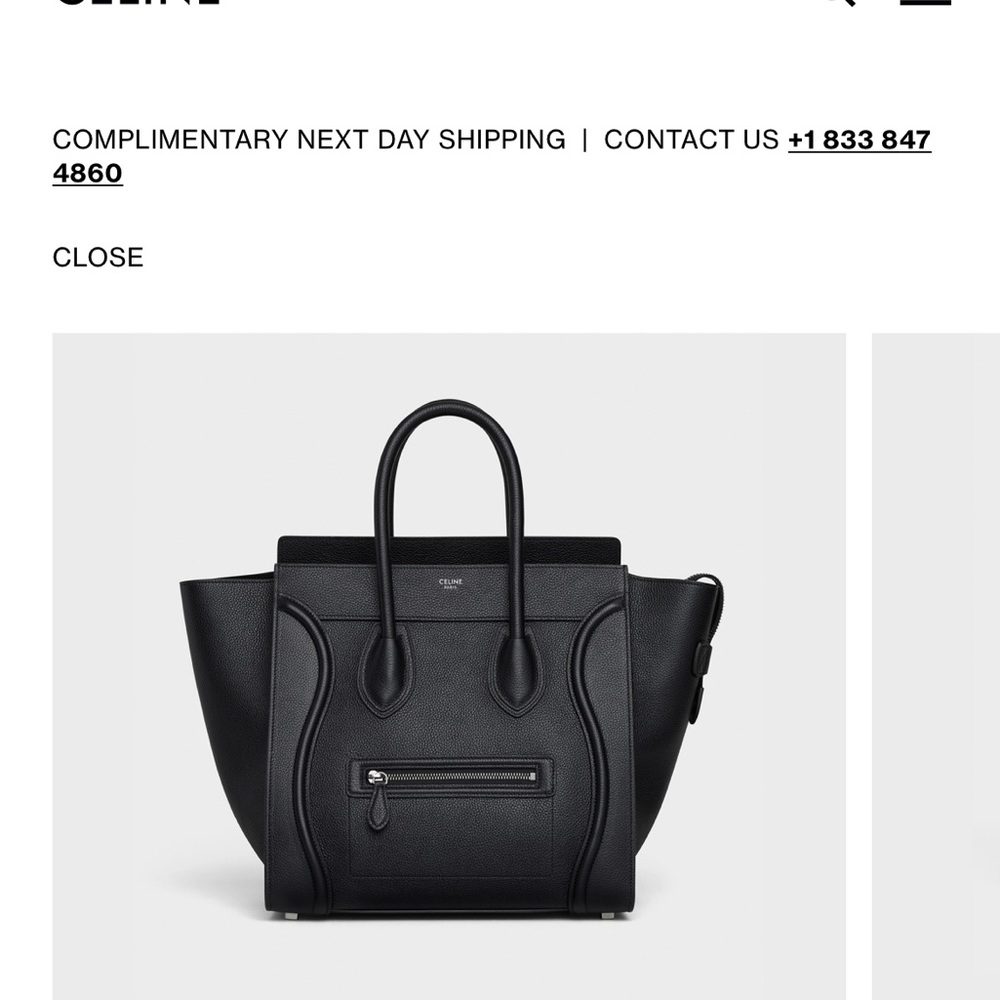 Celine Black Tote Bag with Winged Design - Picture 4 of 5